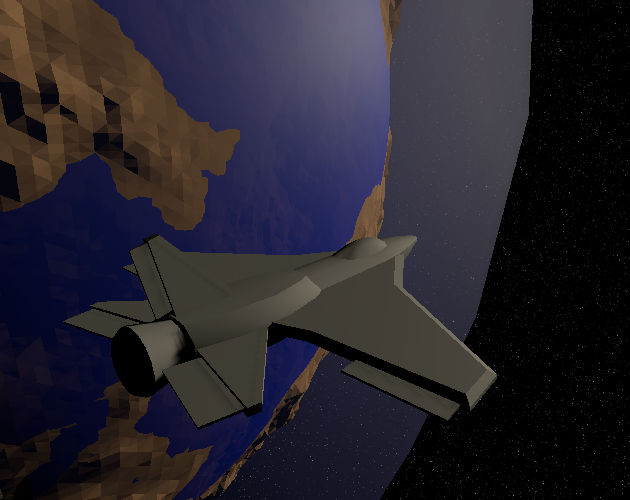 A spacecraft in orbit above a planet